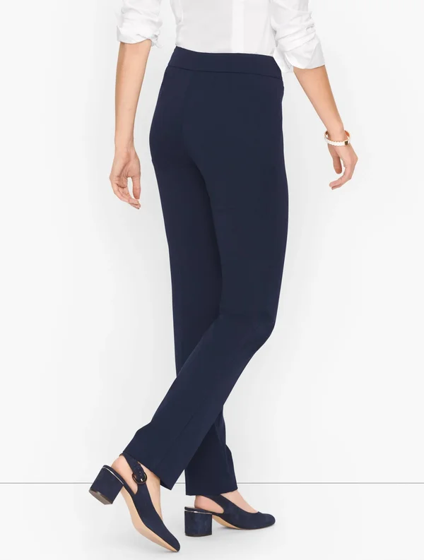 Refined Bi-Stretch Straight Leg Pants - Black - 6 Talbots