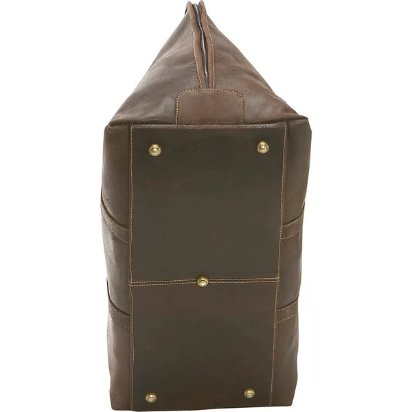 Le Donne Leather Distressed Leather Getaway Duffel (Chocolate)