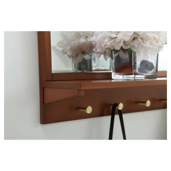 Elegant Lighting MR503421PE Elle 34 x 21 inch Pecan Wall Mirror