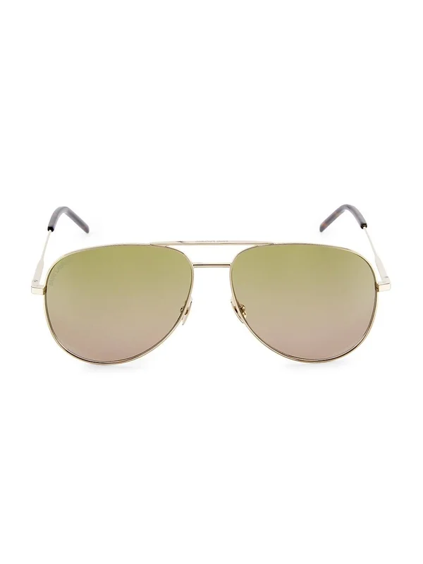 Saint Laurent Men's Classic 59mm Pilot Sunglasses - Gold One-Size