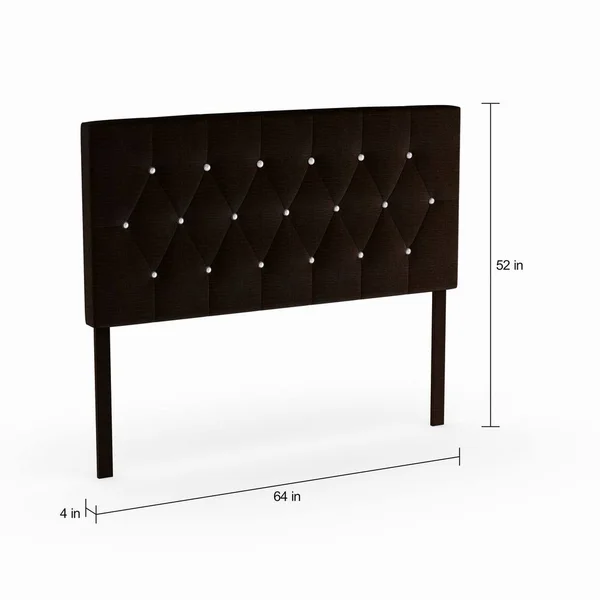 Furniture of America Huntress I Crocodile Faux Leather Button-Tufted Headboard - Brown - Full Over Queen