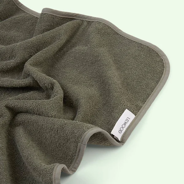 Liewood Albert Hooded Towel Dino/Faune - Kids - Towels and Capes - Green, 70 x 70 cm