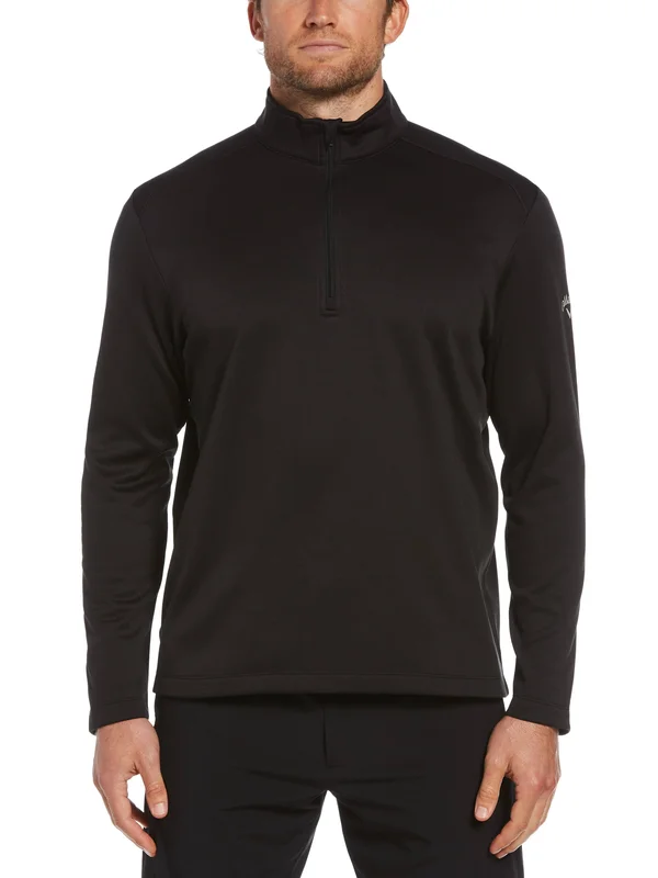 Callaway Men's Golf Weather Series Big & Tall 1/4 Zip Pullover - Black, 100% Polyester