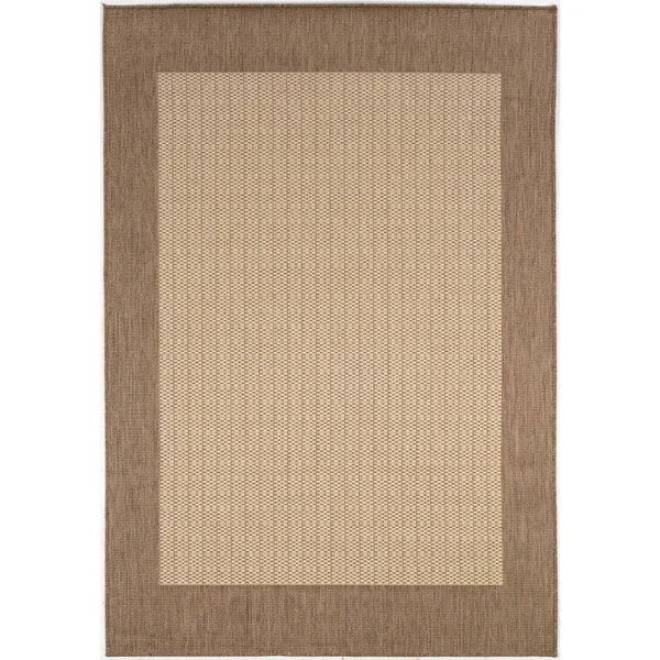 Couristan Recife Checkered Field Natural/Cocoa Area Rug - 7&6x22 x 10&9x22