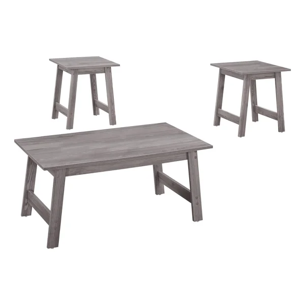 Monarch Specialties 3 Piece Table Set, Grey