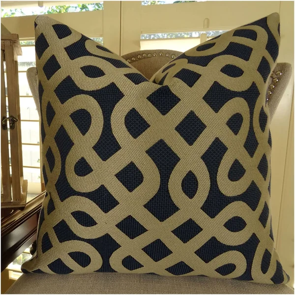 Plutus Graphic Maze Handmade Throw Pillow Double Sided 20x22 x 26x22 Standard