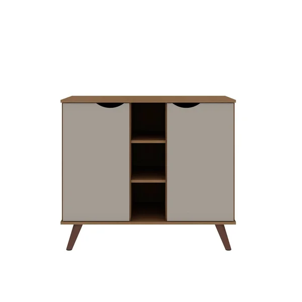 Manhattan Comfort Hampton Buffet Stand in Off White and Maple Cream 16PMC11