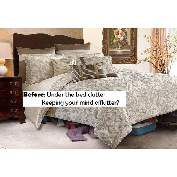 Harmony Lane Classic Tailored Bed Skirt with 18 Drop - King, Bone