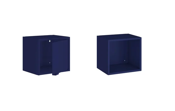 Manhattan Comfort Smart 2-Piece Floating Cabinet and Display Shelf in Blue