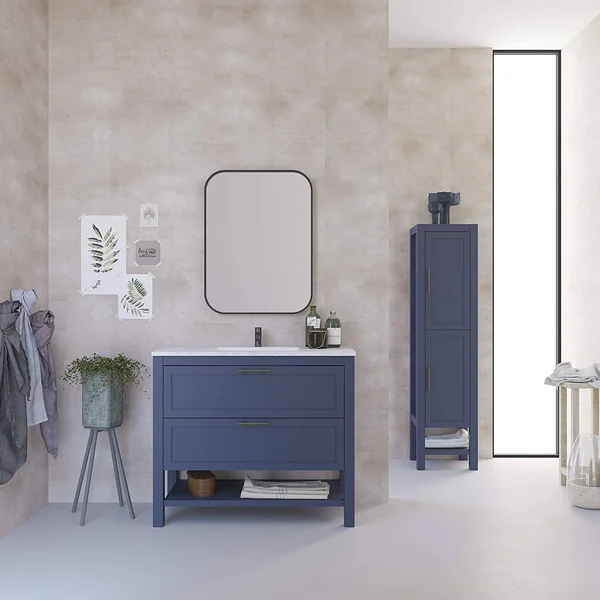 Kende Squared Mirror Black, 32 x 24 in, Metal Squared Wall Mirror