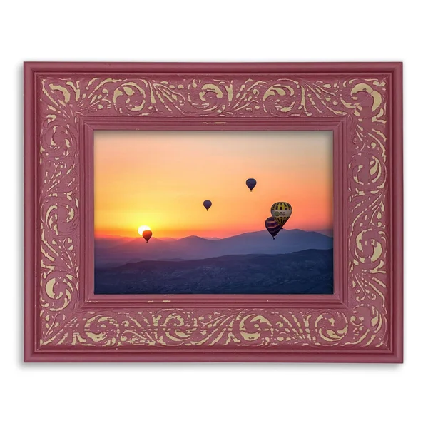 Modern Baroque Embossed Frame in Rose - 15x22 x 18x22