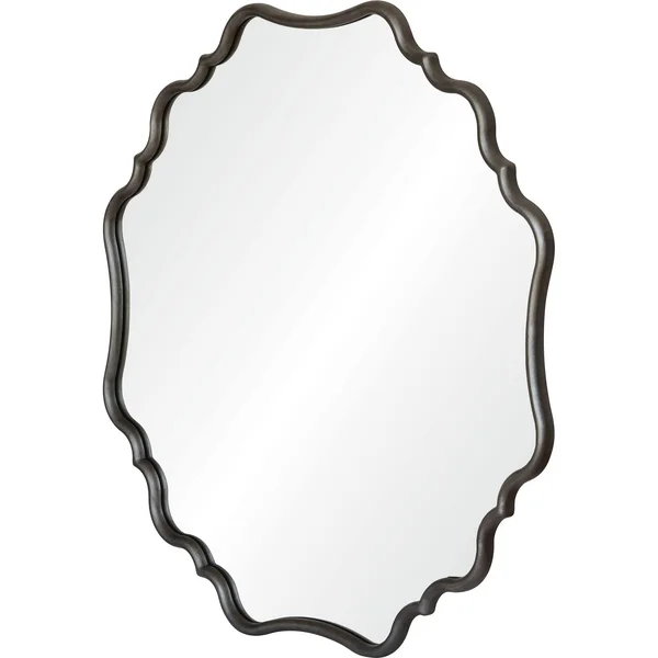 Renwil Yarina Framed Antique Dark Grey Mirror - Clear - Large
