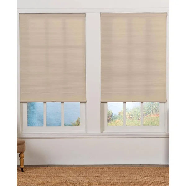 Perfect Lift Window Treatment Cut-to-Width Sand 1.5in Cordless Light Filter Double Cellular Shade-71.5in W x 72in L (Actual Size