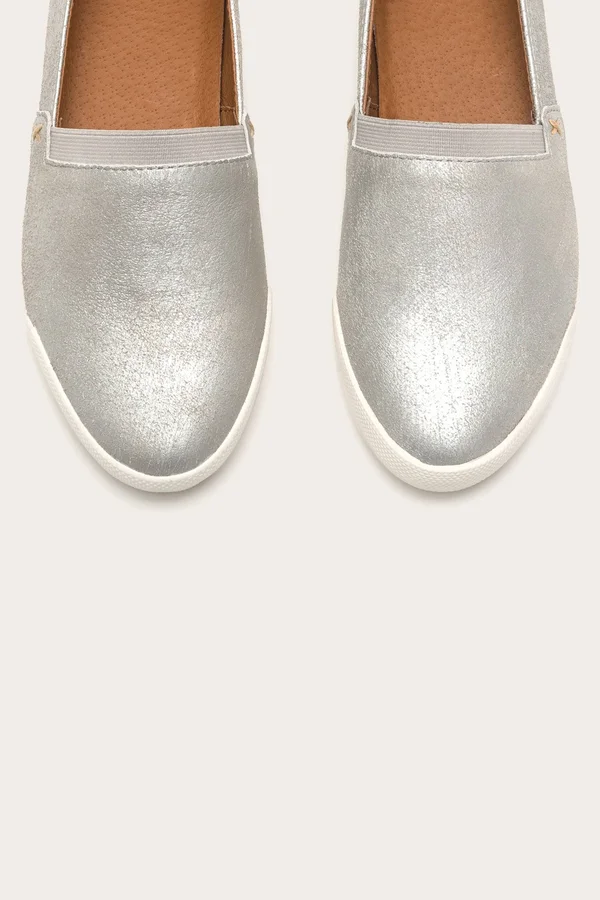Frye Silver Melanie Slip on Sneakers