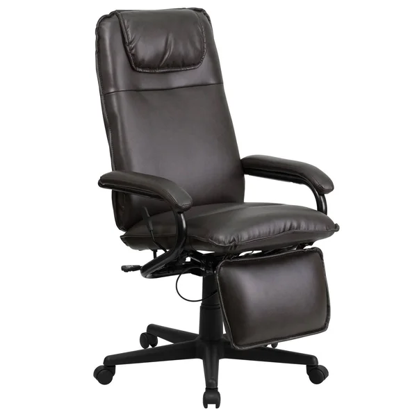 Flash Furniture High Back Leather Reclining Office Chair - Brown