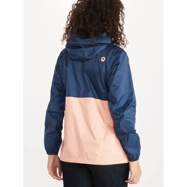 Marmot Women's PreCip Eco Anorak - Large - Arctic Navy - Pink Lemonade