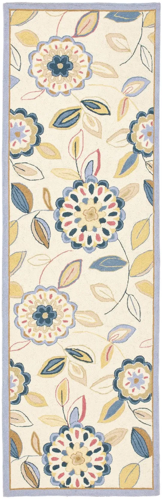 Safavieh Chelsea HK179A 2&6x22 x 8&0x22 Runner Ivory, Blue Area Rug