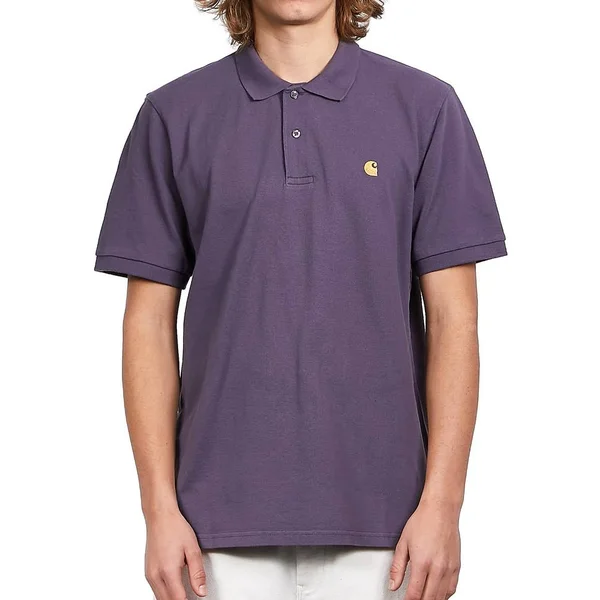 Carhartt WIP S/S Chase Pique Polo - Provence - Gold - M - Men
