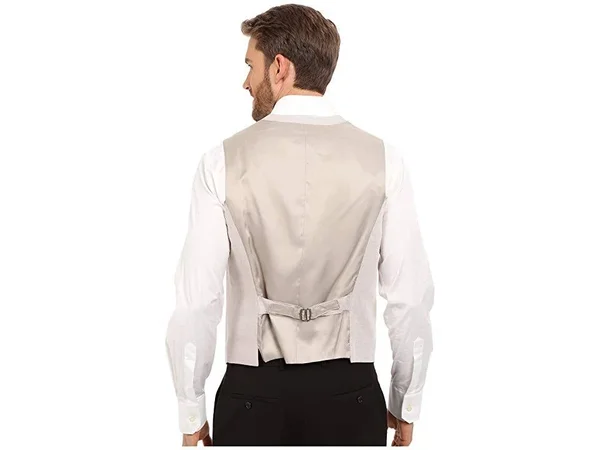 Perry Ellis Men's Twill Suit Vest - Beige - Size S