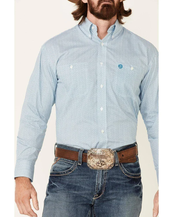 Wrangler George Strait Printed Long Sleeve Button Down Shirt