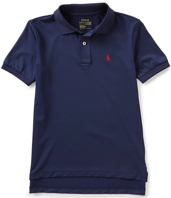 Ralph Lauren Boys 8-20 Performance Jersey Polo Shirt - French Navy, L