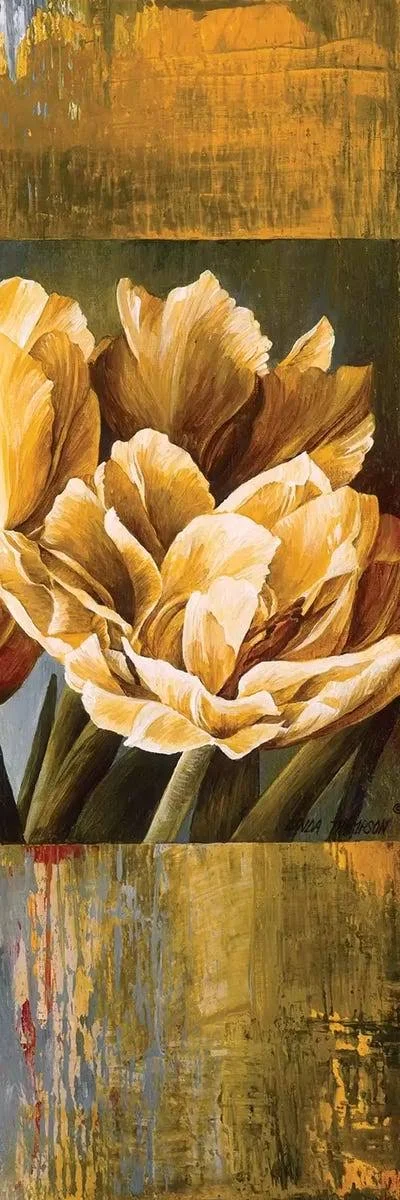 Framed Canvas Art (White Floating Frame) - Floral Radiance II by Linda Thompson ( Floral & Botanical > Flowers > Tul