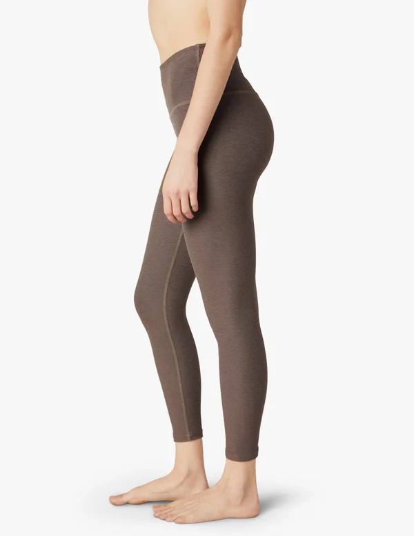 Beyond Yoga Women's Spacedye High Waisted Caught in The Midi 7/8 Leggings - Cocoa Brown X-Large - Steel, Moisture Wicking