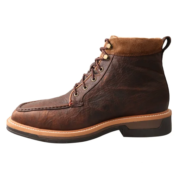 Twisted x Boots Men's MLCALW1 Lite Work Lacer Alloy Toe Boot, Dark Brown Leather