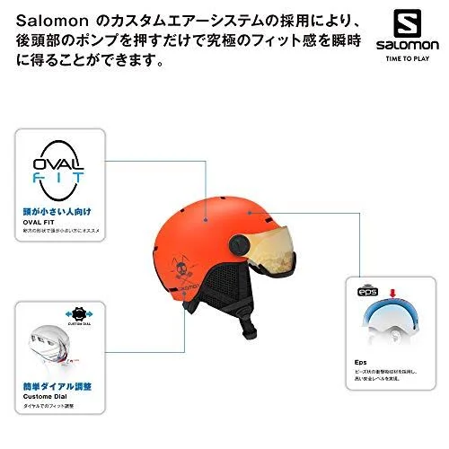 Salomon Grom Visor Helmet - Kids& Flame - M