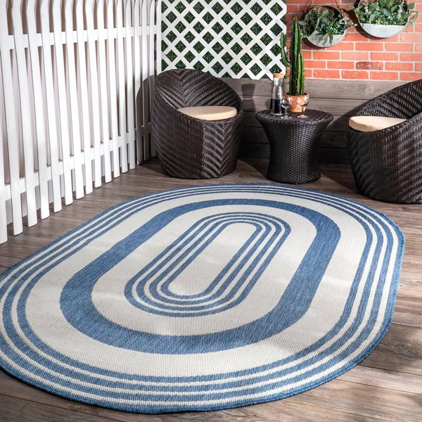nuLOOM Outdoor Robin Area Rug, Blue, 10x14 ft