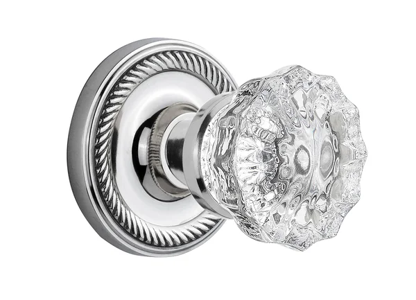 Nostalgic Warehouse Ropcry_Sd_Nk Crystal Solid Brass Single Dummy Knob with Rope Bright Chrome
