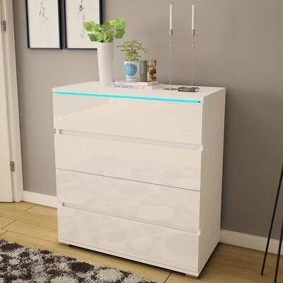Bruyere 4 - Drawer Bachelor&s Chest Orren Ellis Color: White