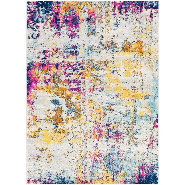 Art of Knot Abstract Modern Area Rug, Medium Gray, 87 in x 63 in, Size: 5&3 x 7&3, Pink