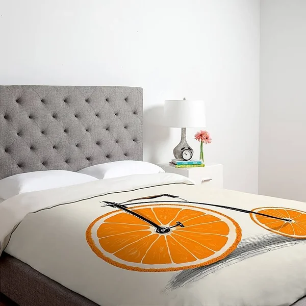 Deny Designs Florent Bodart Vitamin Queen Duvet Cover in Orange