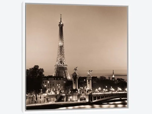 Framed Canvas Art (White Floating Frame) - Pont Alexandre III by Alan Blaustein ( places > Europe > France > Paris u