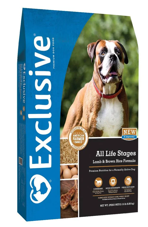 Exclusive Lamb & Brown Rice Formula All Life Stages Dog Food, 15 lb.