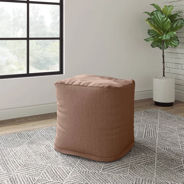 National Bernadette Square Outdoor Ottoman, Sunbrella Canvas Granite