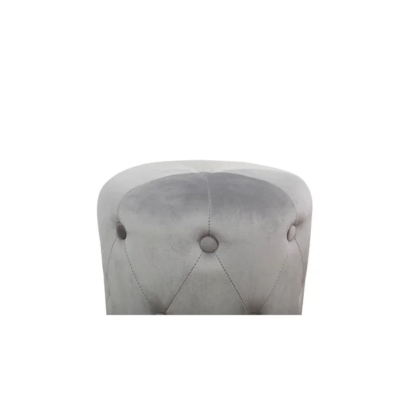 TOV Furniture Skylar Grey Velvet Ottoman