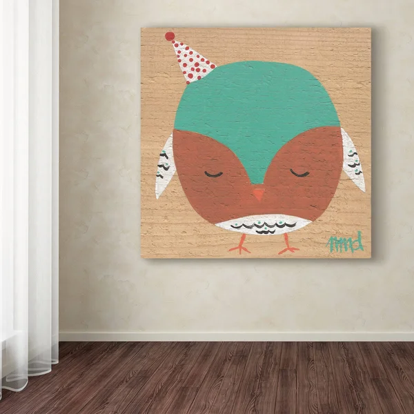 Trademark Fine Art Nicole Dietz 'Owl Rust Teal' Canvas Art - Size: Small, Blue