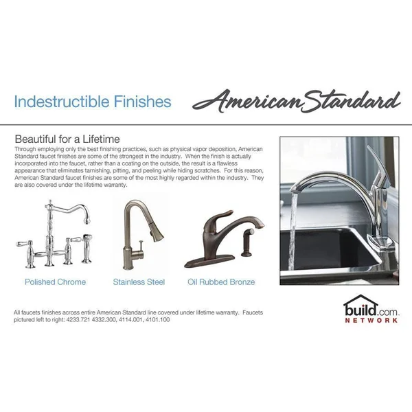 American Standard 2475500F15.075 Colony Soft 2-Handle Bar Faucet, Stainless Steel