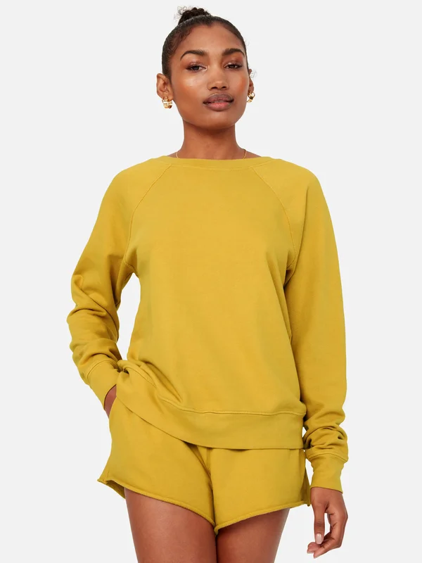 Organic Terry Raglan Sweatshirt Saffron - S