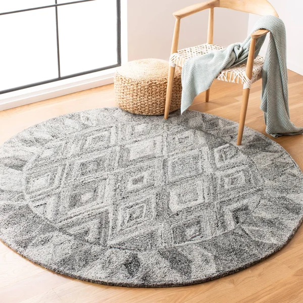 Safavieh Abstract 618 Area Rug - Grey, Black, 6' x 6' Square