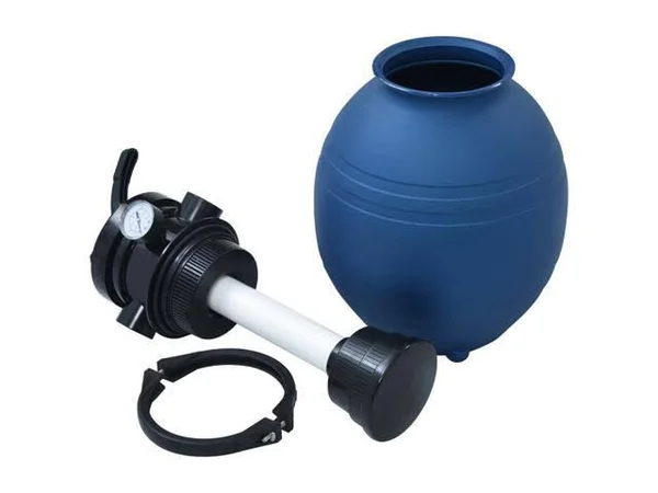 vidaXL Pool Sand Filter with 4 Position Valve Blue 11.8x22 92246, 11.8" x 24.4"