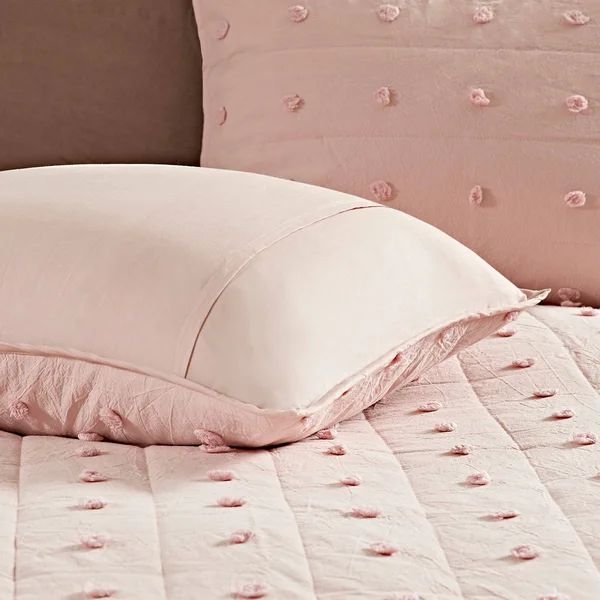 Urban Habitat Brooklyn Cotton Jacquard Coverlet Set Pink Full/Queen