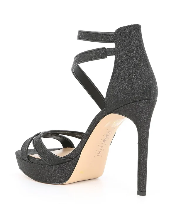 Gianni Bini Corielle Glitter Strappy Platform Sandals - 7M