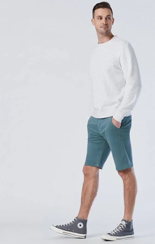 Mavi Jeans Jacob Slim Fit Flat Front Chino Shorts - Green - 32