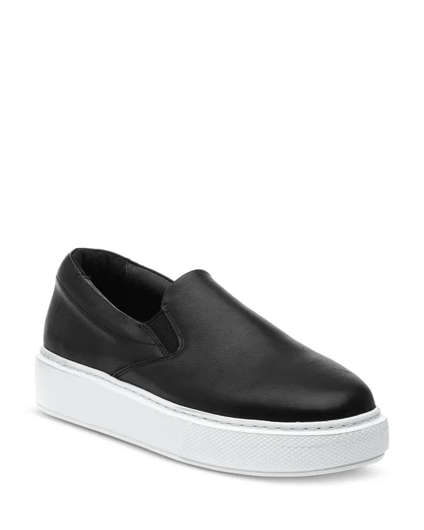J/Slides Delia Leather Sneaker, Black Leather, 6