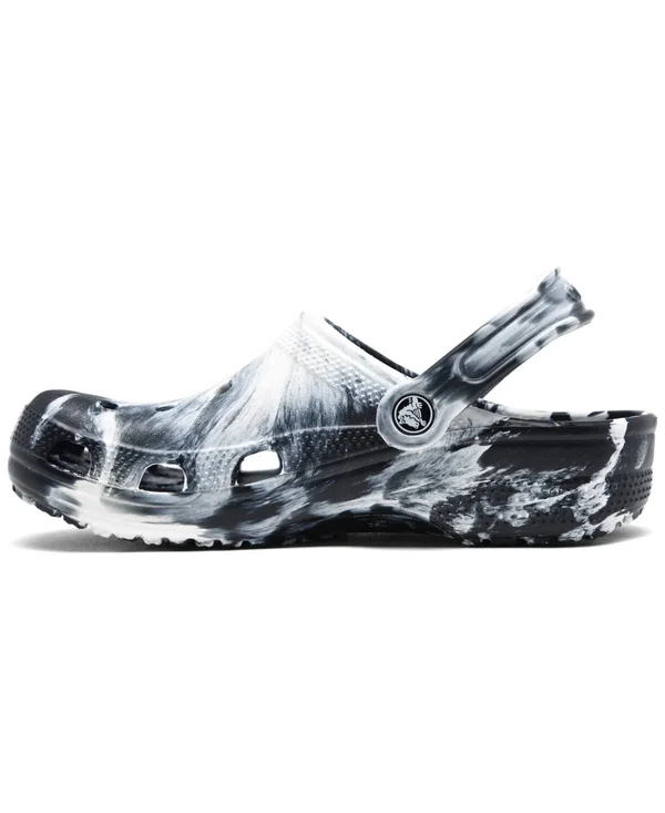 Crocs Classic Marbled Clog - Mens White/Black Size 09.0