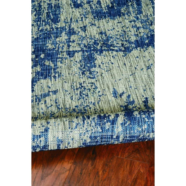 Kas Provo 5760 Grey/Denim Strokes Area Rug 7&10x22 Round
