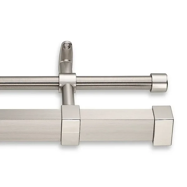 Cambria Metro 42x22 Double Curtain Rod in Brushed Nickel